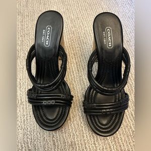 COACH black sandals size 6. Worn a few times.